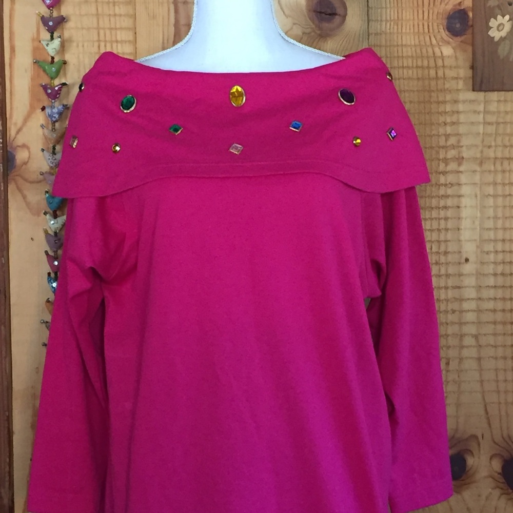 80s Jeweled Pink Tunic - Picture 10 of 10